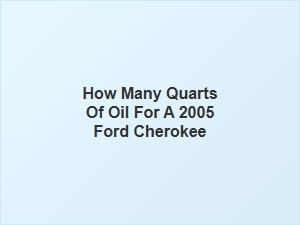 Correct Quart Capacity for a Ford Cherokee Engine